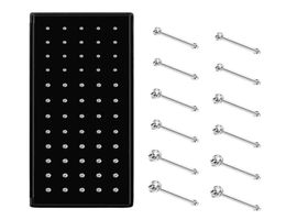 60pcs Stainless Steel Nose Studs Rings Piercing Pin Body Jewellery 15mm 2mm 25mm9726878