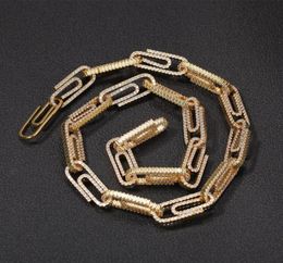 Chains Men's Paperclip Button Hip Hop Necklace 10mm Wide Alter Couple Clavicle Chain8791407
