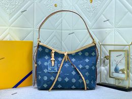 M46854 7A quality Designer denim Handbags Purses Large Capacity Shopping Bag Women men Totes Travel New Fashion Shoulder Bags Crossbody blue canvas sac Carry All