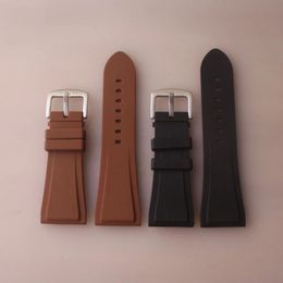 Watchband Smooth Silicone Rubber 29mm 30MM Watch Strap Black Brown Vintage Watches Bands For Dress watch mens ladys accessories 240104