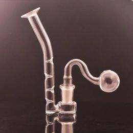 14mm Joint Glass Bong Adapter J Hook Water Bong Bubbler Ash Catcher DIY Accessories with Glass Oil Burner Pipe Mouthpiece Arc Filter 2pcs LL