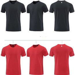 LL-R661 Men Yoga Outfit Gym T shirt Exercise & Fitness Wear Sportwear Trainning Basketball Running Ice Silk Shirts Outdoor Tops Short Sleeve Elastic Breathable4636
