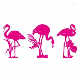 Garden Decorations Outdoor Decoration Metal Yard Art Beautiful Pink Flamingo Lawn Decor Stake Landscape Backyard Pathway Ornament