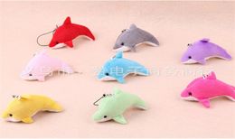 8CM Stuffed Small Fish Plush Lovely Toys Little Dolphin Multi Colour Mini Whale Mobile Phone Pendants Gift 1 1cz K24260429