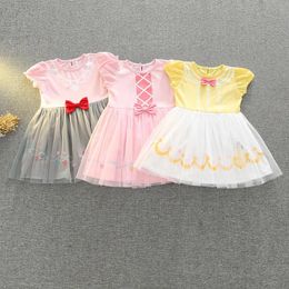 Dresses New Baby Girls Dresses Candy Color Tulle Cute Sleeping Beauty Party Dress Sweet Children Halloween Costume Dress 3 Colors