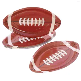 Plates 20pcs Football Paper Serving Trays Treat Sports Party Supplies