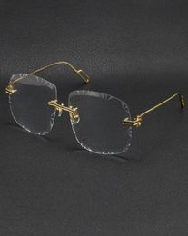 Selling men women rimless gold metal Sunglasses frame Eyewear lunettes fashion classic glasses High quality eyeglasses frames male6698446