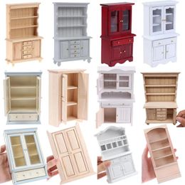 Food Miniature Wooden Chinese Classical Wardrobe Mini Cabinet Bedroom Furniture Kits Home Living For 1 12 Scale Dollhouse 220725