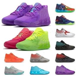 with Shoe Box 2023 New Lamelo Ball Mb 01 Basketball Shoes Red Green and Galaxy Purple Blue Grey Black Melo Shoe Trainner Sneakers Yello