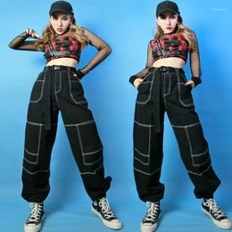 Stage Wear Hip Hop Clothing Adult Women Sexy Jazz Dance Performance Costume Loose Cargo Pants Street Outfit Gogo Dancer DNV15187