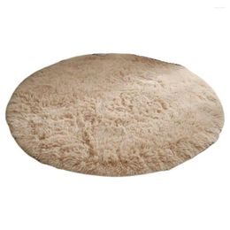 Carpets Room Rug Round Fluffy Anti-Slip Bottom Plush 80cm Solid Colour Bedroom Nursery Area Carpet