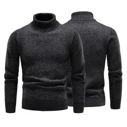 Winter Warm Turtle Neck Sweater for Men's Leisure Roller Knitted Pulling to Keep Warm Men's Parachute Jumping Knitted Wool Sweater 240104