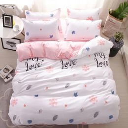 sets Flower Leaf 4pcs Girl Boy Kid Bed Cover Set Duvet Cover Adult Child Bed Sheets And Pillowcases Comforter Bedding Set 2TJ61021