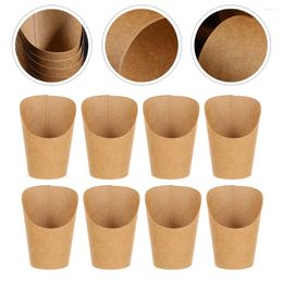 Flatware Sets 50 Pcs Fry Basket Chip Cup Paper Snack Cups Rack Fries Multipurpose Holders Charcuterie Cones French Display