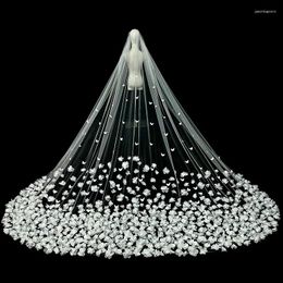 Bridal Veils 3D Flowers Wedding For Bride 3.5 Meters Long Cathedral Length Veil With Comb Hand Made Tulle Hair Accessories