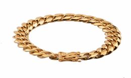 Chain On Hand Mens Bracelet Gold Stainless Steel Steampunk Charm Cuban Link Silver Gifts For Male Accessories2198207