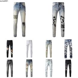 Men's Jeans Mens Designer Mens Paige Fashion Skinny Straight Slim Non-elastic Ripped Jeans Design Pants Knee Tear Mens Tight Size 28-40 Long Style Summer Kekx