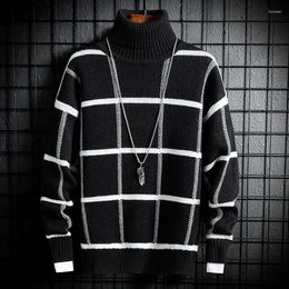 Men's Sweaters 2024 Autumn And Winter Turtleneck Knitted Sweater High Neck Slim Fit Warm Pullover Mens Clothes Knitwear C54