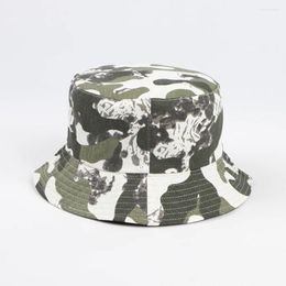 Berets Camouflage Bucket Hat Summer Sunhat Ladies Hats Fisherman's Fashion Men Women Women's & Caps