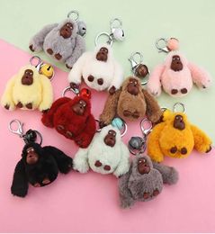 Keychains Explosive Soft Plush Monkey Gorilla Doll Keychain Pompom Y Key Chain Couple Student Bag Pendant5023398