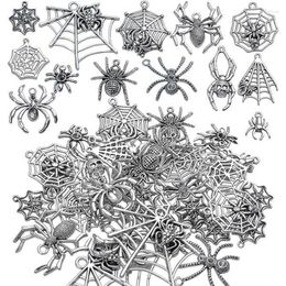 Charms 30pcs Spider Pendants For Halloween Jewellery Making Decoration Handmade Findings Craft Accessories