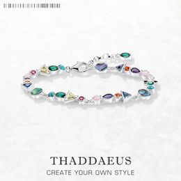 Paradise Journey Bracelets Colourful Link Chain 925 Sterling Silver Fashion Jewellery Boho Gift For Women 240103