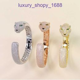 Trend fashion versatile jewelry good nice Car tiress Jewelry full diamond leopard Bracelet plated with 18K Gold exaggerated popular Have Original Box