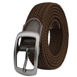 Drizzte Plus Size 130 150 160 170 180 190cm Brown Braided Woven Elastic Stretch Belt Mens for Big and Tall Man High Quality 240103
