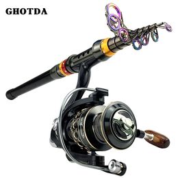 Accessories 1.83.6m Telescopic Fishing Rod and 13bb Fishing Reel Wheel Portable Travel Fishing Rod Spinning Fishing Rod Combo