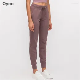 Yoga Outfits Oyoo Female Drawstring High Waist Sweatpants With Pocket Soft Jogger Pants Sport Femme Gym Running Tights