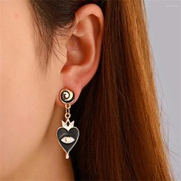 Dangle Earrings Vintage Spade Heart Evile Eye For Women Retro Luxury Pendant Studs Personalized Bohemia Style Fine Jewerly Cool Things