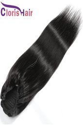 New Arrival Brazilian Virgin Human Hair Silky Straight Ponytail Drawstring Ponytail With 2 Clips In Natural Hair Extensions For Bl6785803