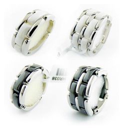 Fashion Jewelry Women Love Ring Double Row And Single Row Black White Ceramic Rings For Women Men Plus Big Size 10 11 12 Wedding R7268026