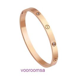 Car tiress Bracelet Womens Fashion 18K Rose Gold Titanium Steel Home with One Nail Diamond Full Sky Star Couples Best Friend Coloured Classic With Original Box