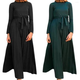 Ethnic Clothing Abaya Dubai Luxury Women's Non-customs Fee Products Turkey Muslim Dresses Malaysia Pleated Flared Sleeve Dress Robe