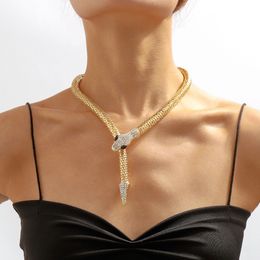 Snake shaped necklace trendy and cool street fashion show neck chain