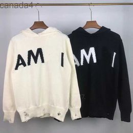 Designer Amis Sweater Heart Pattern Round Neck Knitwear Sweatshirts Luxury Men Women A-line Small Red Hoodies MV58