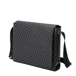 Briefcases 2024 Black Man Messenger Bags Classic Leather Men Shoulder Crossbody Business Briefcase Sling Printed Male Bag