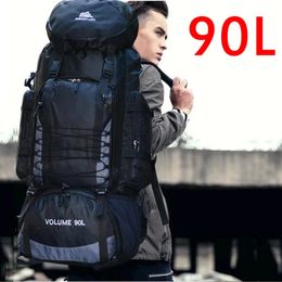 Large 90L Travel Bag Camping Backpack Hiking Army Climbing Bags Mountaineering Sport Outdoor Shoulder Rucksack Men Women 240104