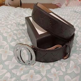 Mens Woman Belts Classic Gold Silver Black Smooth Buckle Genuine Leather Belt Highly Quality Come with Box216L