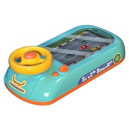 Racing Car Electronic Adventure Game Steering Wheel Driving Toy Children Simulation Vehicles With Music Sound For Kids Baby Gift 240104
