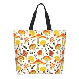Shopping Bags Magic Mushrooms Grocery Tote Bag Women Cute Canvas Shoulder Shopper Large Capacity Handbags