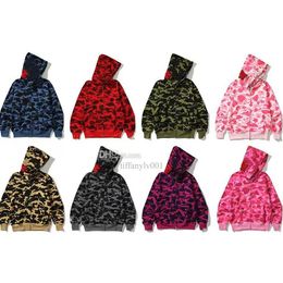 Sweatshirts designer shark Mens Hoodies Full Zip Up y2k hoodies womens Classic zipper jacket fashion street American style Asian Size M3XL 04