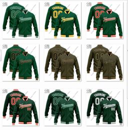 3D Printing Custom Name Green Jacket Colourful Lettering Full Snap Jacket Unisex Team Gift Winter Arrival 240103