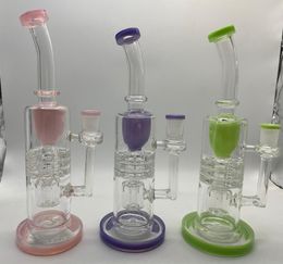 11inch Glass Bong Tobacoo Hookah 3Colors Tyre Water Pipe 14mm Female Joint with Bowl