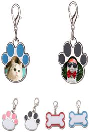 Fashion Thermal Transter Sublimation Blanks Dog Keychains DIY Designer Jewellery Bone Cats Claws Pink Black Blue Silver Alloy Lo5284418