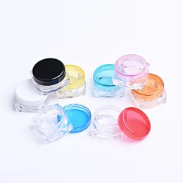 1000pcs/lot 3G Square Cream Jars Clear Plastic Makeup Sub-bottling,Empty Cosmetic Container,Small Sample Mask Canister
