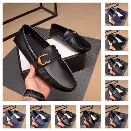 26Model luxurious Brand Handmade slip on Shoes Genuine Leather Designer Loafers Men Italian Fashion Dress Shoes black brown Moccasins Big size 38-46