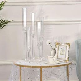 Candle Holders 5 Arms Tall Acrylic Candelabra Holder Clear Centrepieces For Wedding Birthday Party Dining Table Home Decor