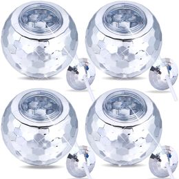 4PCS Flash Disco Ball Cups Unique Cocktail Glasses Bar Tools Party Glasses Flashlight Straw Wine Goblets Drink Cups 240104